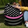 Baby Car Seat Covers, Thin Pink Line Breast Cancer Awareness Women USA American Flag Nursing Covers Breastfeeding Scarf, Stretchy Carseat Canopy Cover Shopping Cart Cover Stroller Covers for Baby view 4