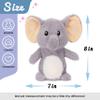 Hopearl Talking Elephant Repeats What You Say Nodding Electric Interactive Animated Toy Speaking Plush Buddy Gift for Toddlers, Grey, 8'' view 2