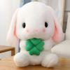 HOUPU Soft Toy - Sitting Lop Eared Rabbit, Easter White Rabbit Stuffed Bunny Animal with Carrot Soft Lovely Realistic Long-Eared Standing Pink Plush Toys (White-Four Leaf,25.5in/65cm) view 2