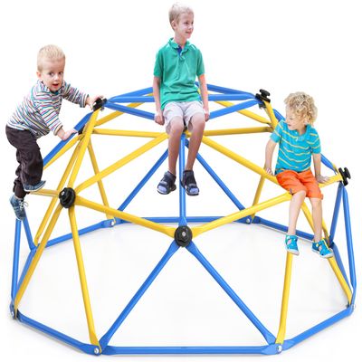 GIKPAL Climbing Dome, Upgraded 6FT Geometric Dome Climber with Climbing Grip for Kids Indoor Outdoor Play Equipment, Supports 600LBS Jungle Gym Playground Backyard Play Centre, Easy Assembly