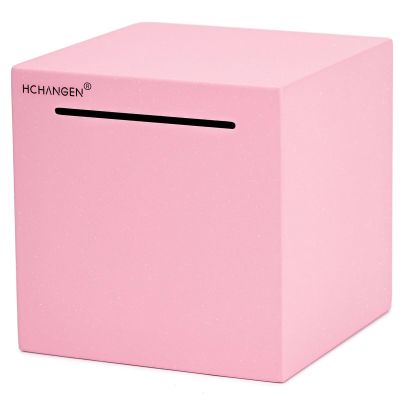 HCHANGEN Piggy Bank for Adults, Stainless Steel Savings Bank, Must Break to Open Metal Money Box for Cash Saving (Pink, 4.72inches)