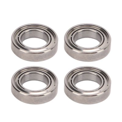 Alomejor RC Car Ball Bearings for, 4-Pack Stainless Steel, 7mm x 4mm x 1.8mm, Silver, Compatible with 144001 144002 124018 124019 124017 124016 144010