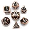 Metal D20 F Dice Critical Fail F 20 Sided Die Set DND Number Role Playing Game Dungeons and Dragons D&D Black Silver Red Blue Rainbow Gold Copper Purple Green Pink White (Full Set, Black and Copper) view 2