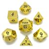 Metal D20 F Dice Critical Fail F 20 Sided Die Set DND Number Role Playing Game Dungeons and Dragons D&D Black Gunmetal Silver Red Blue Rainbow Gold Copper Purple Green Pink White (Full Set, Gold) view 2