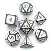 Metal D20 F Dice Critical Fail 20 Sided Die Set DND Number Role Playing Game Dungeons and Dragons D&D Black Silver Red Blue Rainbow Gold Copper Purple Green Pink White (Full Set, White and Black) view 1