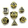 Metal D20 F Dice Critical Fail F 20 Sided Die Set DND Number Role Playing Game Dungeons and Dragons D&D Black Silver Red Blue Rainbow Gold Copper Purple Green Pink White (Full Set, Black and Gold) view 2