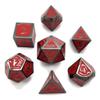 Metal D20 F Dice Critical Fail 20 Sided Die Set DND Role Playing Game Dungeons and Dragons D&D Black Gunmetal Silver Red Blue Rainbow Gold Copper Purple Green Pink White (Full Set, Red and Gunmetal) view 1
