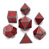 Metal D20 F Dice Critical Fail 20 Sided Die Set DND Role Playing Game Dungeons and Dragons D&D Black Gunmetal Silver Red Blue Rainbow Gold Copper Purple Green Pink White (Full Set, Red and Gunmetal) view 2