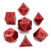 Metal D20 F Dice Critical Fail 20 Sided Die Set DND Number Role Playing Game Dungeons and Dragons D&D Black Gunmetal Silver Red Blue Rainbow Gold Copper Purple Green Pink White (Full Set, Red) view 1