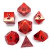 Metal D20 F Dice Critical Fail 20 Sided Die Set DND Number Role Playing Game Dungeons and Dragons D&D Black Gunmetal Silver Red Blue Rainbow Gold Copper Purple Green Pink White (Full Set, Red) view 2
