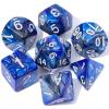CiaraQ DND Polyhedral Dice Set with Dice Bag for Dungeons and Dragons RPG MTG Role Playing Table Games (Dark Blue and Silver) view 1