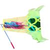 DSJUGGLING 3 Meters (9.8 FT) Golden Scale Dragon Poi, Outdoor Flinging Fitness Dragon Dance 3D Rainbow Color Dragon Ribbon Streamer with Fiberglass Handstick + Travel Bag! (Golden Green Dragon) view 3