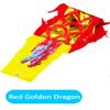 DSJUGGLING 3 Meters (9.8 FT) Golden Scale Dragon Poi, Outdoor Flinging Fitness Dragon Dance 3D Rainbow Color Dragon Ribbon Streamer with Fiberglass Handstick + Travel Bag! (Golden Red Dragon) view 2