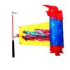DSJUGGLING 3 Meters (9.8 FT) Golden Scale Dragon Poi, Outdoor Flinging Fitness Dragon Dance 3D Rainbow Color Dragon Ribbon Streamer with Fiberglass Handstick + Travel Bag! (Golden Red Dragon) view 3