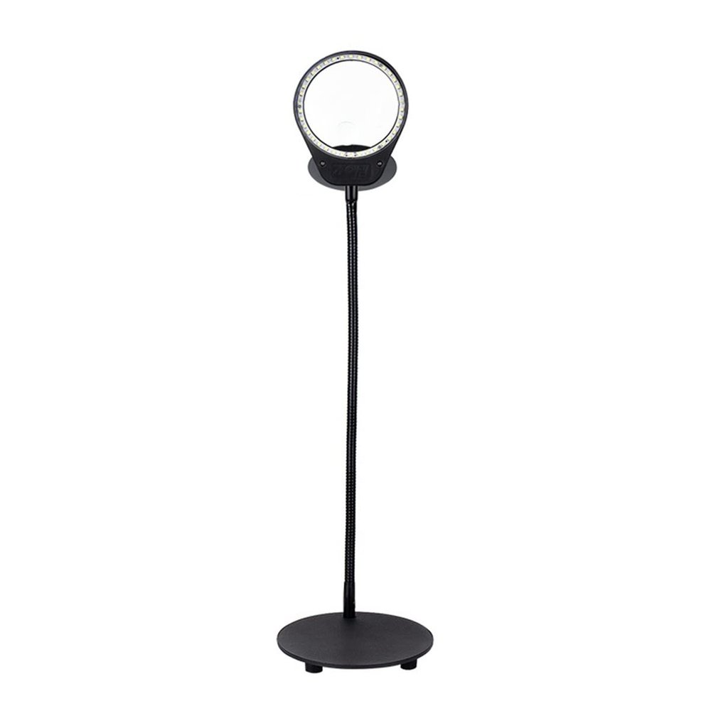 Lab Microscope Slides 3X 10X LED Illuminating Magnifier Microscope Magnifying Glass with Led Lights Microscope Parts (Color : Black)
