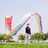 DSJUGGLING 3 Meters (9.8 FT) Golden Scale Dragon Poi, Outdoor Flinging Fitness Dragon Dance 3D Rainbow Color Dragon Ribbon Streamer with Fiberglass Handstick + Travel Bag! (Rainbow Dragon) view 2