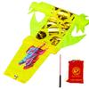 DSJUGGLING 3 Meters (9.8 FT) Golden Scale Dragon Poi, Outdoor Flinging Fitness Dragon Dance 3D Rainbow Color Dragon Ribbon Streamer with Fiberglass Handstick + Travel Bag! (Golden Yellow Dragon) view 1