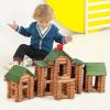 Wondertoys 328 Pcs Wooden Logs Set Ages 3+, Classic Building Log Toys for Kids, Creative Construction Engineering Educational Gifts view 2
