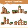Wondertoys 328 Pcs Wooden Logs Set Ages 3+, Classic Building Log Toys for Kids, Creative Construction Engineering Educational Gifts view 3