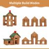 Wondertoys 328 Pcs Wooden Logs Set Ages 3+, Classic Building Log Toys for Kids, Creative Construction Engineering Educational Gifts view 4