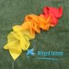 Winged Sirenny Youth Silk Ribbon Dancer Wand, Church Worship & Praise Adoration Dance Flag Banner, Juggling Play Silk Streamer with Rods. (71" Yellow-Orange-red) view 3