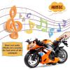 BOBUEXER - Authentic Die-Cast Motorcycles with Music Lighting,Diecast Motorcycle Toys for Age 2-4,Toy Moto Bike for Kids and Collectors Age 3-5(Orange) view 3