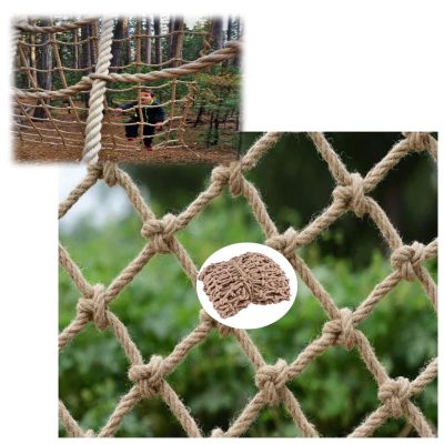 Rope Netting Child Safety Net Treehouse Rope Ladder Heavy Duty Cargo Netting Playground Climbing Net Stair Railing Balcony Protection Net Outdoor Plants Pet Anti Fall Net ( Size : 2*4m(7*13ft) )