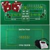 Cyber-Deals Craps & Texas Hold'em Poker Essentials Set: Binion's Casino Table-Played Dice (Dark Red Polished), Las Vegas Strip Playing Cards, Storage Pouch Plus Reversible 6ft x 3ft Felt Layout, blue view 1