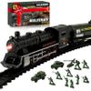 USA Electric Express Train Set for Kids Ages 4-8 - Military Toy Polar Train Model with Helicopter, Tank, Soldiers & Tracks - Around The Tree Fun Birthday Gift for Boys Ages 2-4 view 1