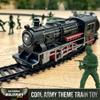USA Electric Express Train Set for Kids Ages 4-8 - Military Toy Polar Train Model with Helicopter, Tank, Soldiers & Tracks - Around The Tree Fun Birthday Gift for Boys Ages 2-4 view 2