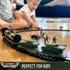 USA Electric Express Train Set for Kids Ages 4-8 - Military Toy Polar Train Model with Helicopter, Tank, Soldiers & Tracks - Around The Tree Fun Birthday Gift for Boys Ages 2-4 view 3