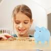 3 Pcs Piggy Bank for Boys Girls,6"x 4.8" x 5.4"Cute Plastic Pig Money Bank,Unbreakable Piggy Bank,Shatterproof Coin Bank for Childrens Birthday Festival Practical Gifts (Pink,Blue,Yellow) view 4