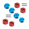 8pcs/Set Aluminum 12mm Wheel Hex Hubs Drive Adapter 5mm Thickness with 2x10mm pins for Redcat Axial HSP WLtoys Himoto Truck Model Car Upgrade Parts(Blue+Red) view 2