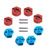 8pcs/Set Aluminum 12mm Wheel Hex Hubs Drive Adapter 5mm Thickness with 2x10mm pins for Redcat Axial HSP WLtoys Himoto Truck Model Car Upgrade Parts(Blue+Red) view 3