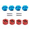 8pcs/Set Aluminum 12mm Wheel Hex Hubs Drive Adapter 5mm Thickness with 2x10mm pins for Redcat Axial HSP WLtoys Himoto Truck Model Car Upgrade Parts(Blue+Red) view 4