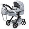 Bayer Design Dolls: Pram Xeo - Grey, Pink, Stars - Includes Shoulder Bag, Fits Dolls Up to 18', Convertible to A Pushchair, Adjustable Handle & Swivel Front Wheels, Accessory for -Plush Toys, Ages 3+ view 1