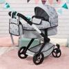 Bayer Design Dolls: Pram Xeo - Grey, Pink, Stars - Includes Shoulder Bag, Fits Dolls Up to 18', Convertible to A Pushchair, Adjustable Handle & Swivel Front Wheels, Accessory for -Plush Toys, Ages 3+ view 3
