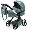 Bayer: Pram Xeo: Stars Green & White - Matching Handbag, Adjustable Handle, Dolls Up to 20", Ages 3+ | Baby Dolls | Dress Up view 1