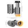 Microscope Accessories Kit 60X Mini Microscope Pocket Magnifier Loupe Glass with LED Light Microscope Slides (Color : Silver) view 2