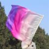 Winged Sirenny 32" Flowy Spinning Silk Flag Poi, Church Praise Prophetic Worship Adoration Dance Banner, Dance Poi Streamer, Beginners Practice Play Silk (white/pink/purple) view 3