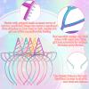 URSKYTOUS 18Pcs Unicorn Birthday Party Favors Unicorn headbands for Girls Halloween Christmas Party Supplies Gift Cosplay Plastic Hairbands Hair Loop Headware Accessories for Teens Children(Bright) view 2