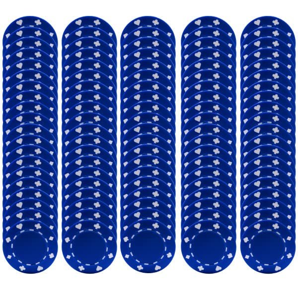 Poker Chips ? 100-Piece Set of 11.5-gram Blackjack Chips with Suited Design ? Made of Composite Resin for Texas Holdem by Trademark Games (Blue)