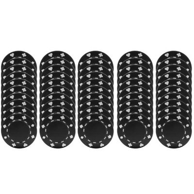 Poker Chips ? 50-Piece Set of 11.5-gram Blackjack Chips with Suited Design ? Made of Composite Resin for Texas Holdem by Trademark Games (Black)