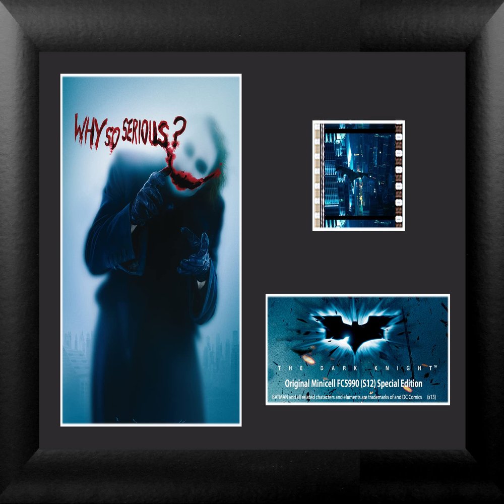 FILMCELLS Batman The Dark Knight  Why So Serious The Joker 7 x 5 MiniCell Desktop Presentation  Featuring 35 mm Film Clip with Easel Stand - DC Comics Movie Collectible