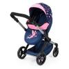 Bayer: Pram Xeo - Blue, Pink, Stars - Includes Shoulder Bag, Fits Dolls Up to 18", Convertible to A Pushchair, Adjustable Handle & Swivel view 3