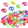 108 Pcs LED Light Up Ring - Glow in the Dark Party Favors, Soft Jelly Toy Rings Finger Lights in Treasure Box, Bulk Prize Gift for Kids & Adults (6 Colors) view 1