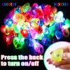 108 Pcs LED Light Up Ring - Glow in the Dark Party Favors, Soft Jelly Toy Rings Finger Lights in Treasure Box, Bulk Prize Gift for Kids & Adults (6 Colors) view 3