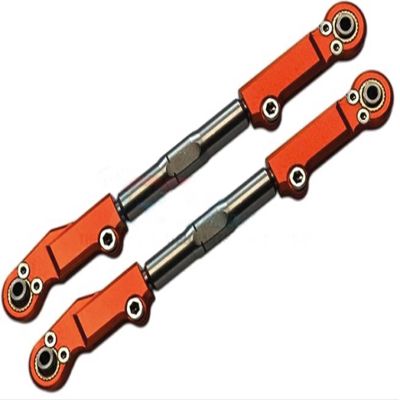 2Pc Set Upgrades Aluminum+Stainless Steel Front Camber Link Set 1/8 4Wd Sledge Monster Truck95076-4 RC Cars by GPM (Orange)