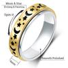OreilleStar Anxiety Ring for Women Fidget Ring Spinner Thumb Ring Stainless Steel Gold Band Moon Star Fidget Rings for Women and Men view 2