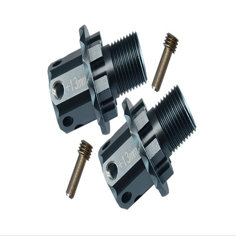 GPM 6Pc Set Upgrades Aluminum 13MM Hex Adapters for 1/8 4WD Sledge Monster Truck (95076-4) Rc Cars (Gray)